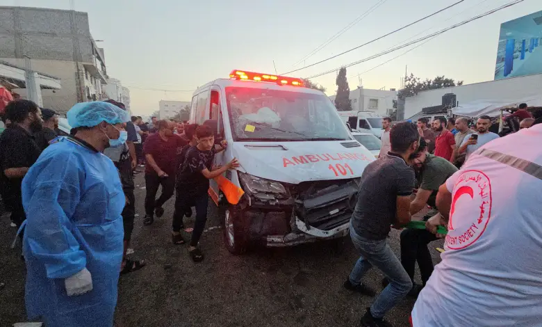 Gaza ambulance bombing; Israel denial; Red Crescent incident; Middle East conflict; Palestinian casualties; international response