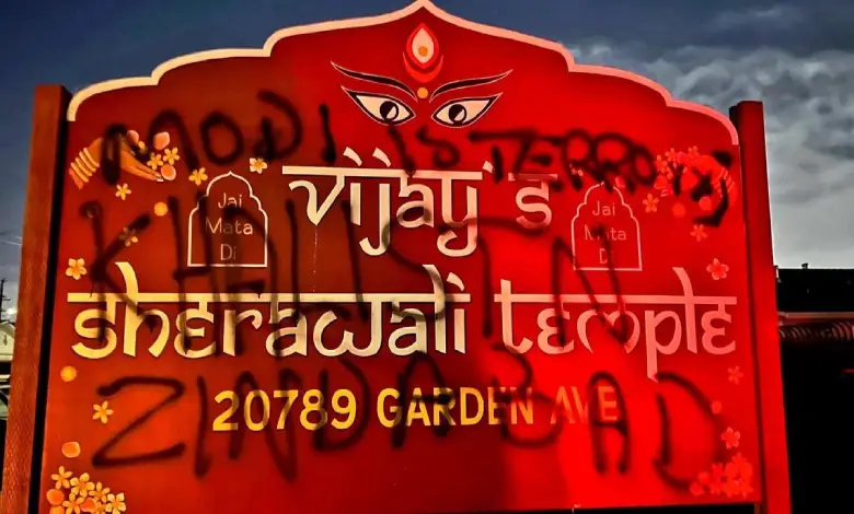 herawali Temple defaced with pro-Khalistani graffiti in Hayward, California