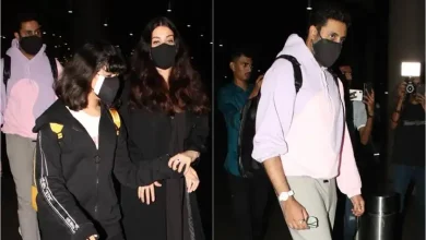 Aishwarya, Abhishek and Aaradhya spotted at the airport back from NYC