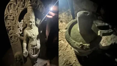 Ancient Vishnu idol found in Krishna River with features resembling Ayodhya's Ram Lalla, as described in old scriptures