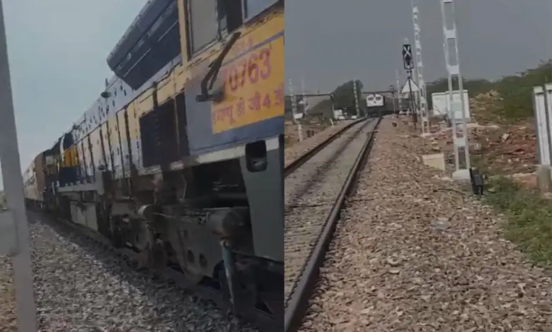 Jaisalmer train incident, Rajasthan railway, train safety, slow-speed accident prevention, dual train track incident