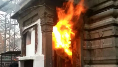 Massive fire during Bhasma Aarti at Mahakal temple in Ujjain