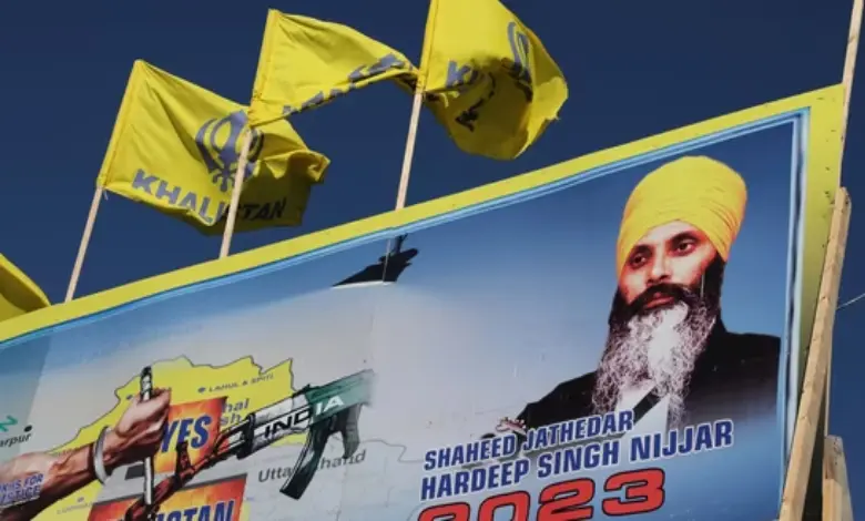 A mural features the image of Hardeep Singh Nijjar in Surrey,