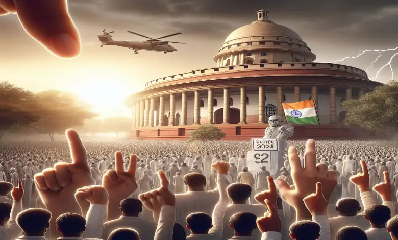 Lok Sabha Elections 2024 Indian youth democracy future electoral participation empowerment realistic image