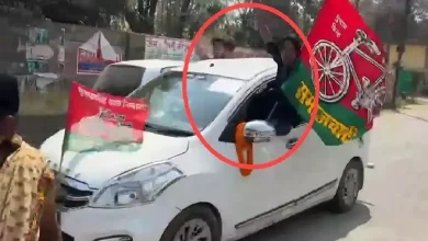 Viral video car stunt Samajwadi Party Guddu Jamali convoy viral social media storm