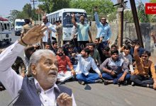 Kshatriya community sit-in on Rajkot's Pushkardham road,