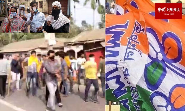 Stone pelting during polling in West Bengal's Cooch Behar