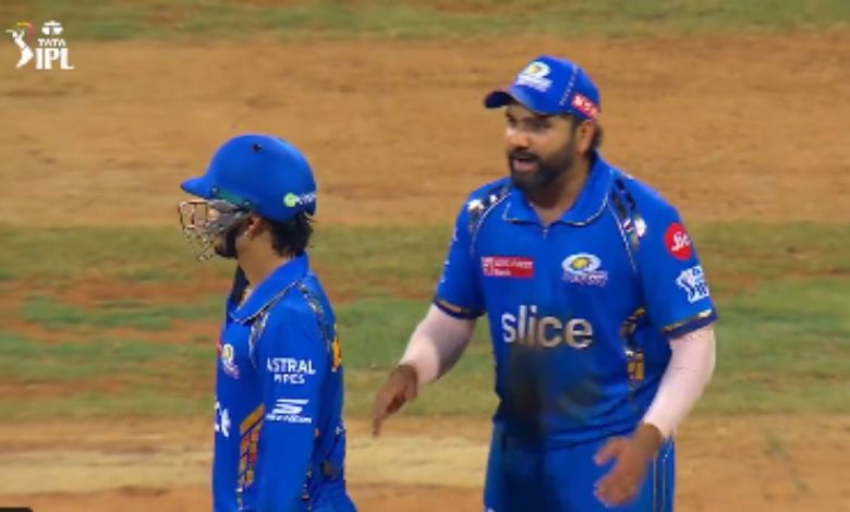 What did Rohit Sharma do during the IPL 2024 MI vs RCB match that was caught on camera?