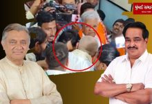 What did Congress candidate Naishad Desai blow in the ear of rival CR Patil?