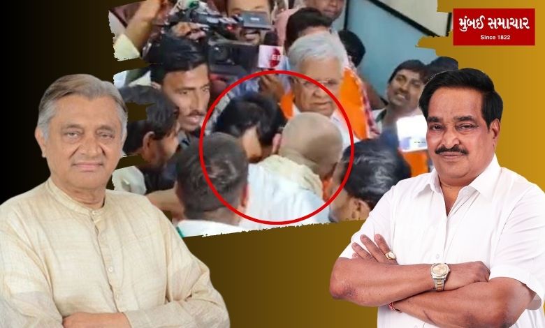 What did Congress candidate Naishad Desai blow in the ear of rival CR Patil?