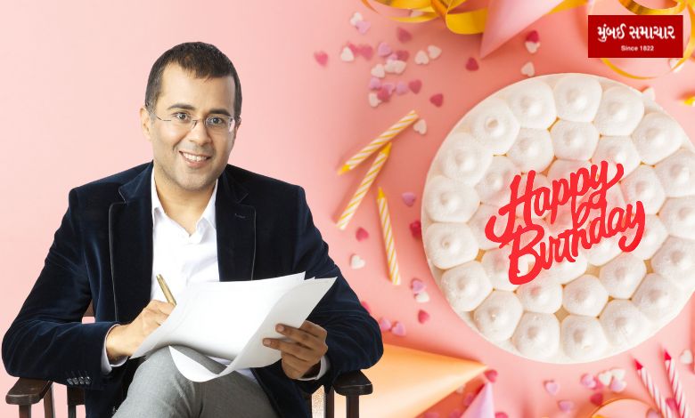 Chetan Bhagat celebrating his birthday today