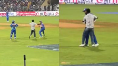 A Rohit fan rushes onto the field, but what if a miscreant had come to beat Hardik?