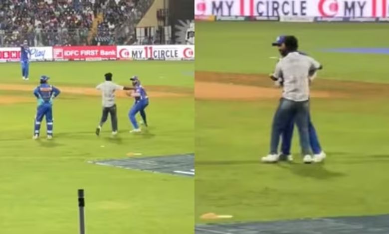 A Rohit fan rushes onto the field, but what if a miscreant had come to beat Hardik?