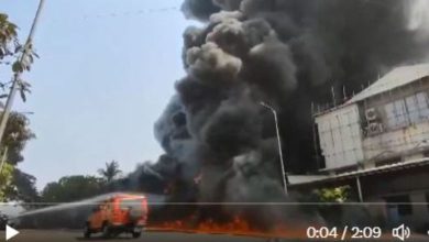 Firefighters put out the fire in the chemical factory with great effort, video goes viral