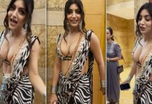 The actress was trolled while walking the ramp wearing a revealing blouse