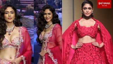 The actress, looking like a fairy in a pink lehenga, scattered on the ramp walk that...