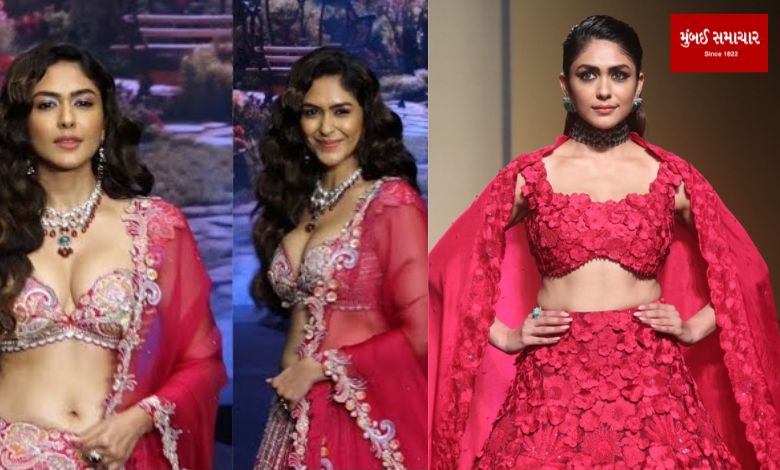The actress, looking like a fairy in a pink lehenga, scattered on the ramp walk that...