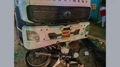 Truck hits bike in Pune Two engineering students died