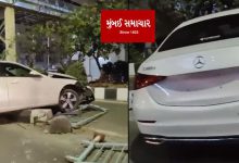 70 lakh Mercedes car scrapped after woman loses control of steering wheel in Surat
