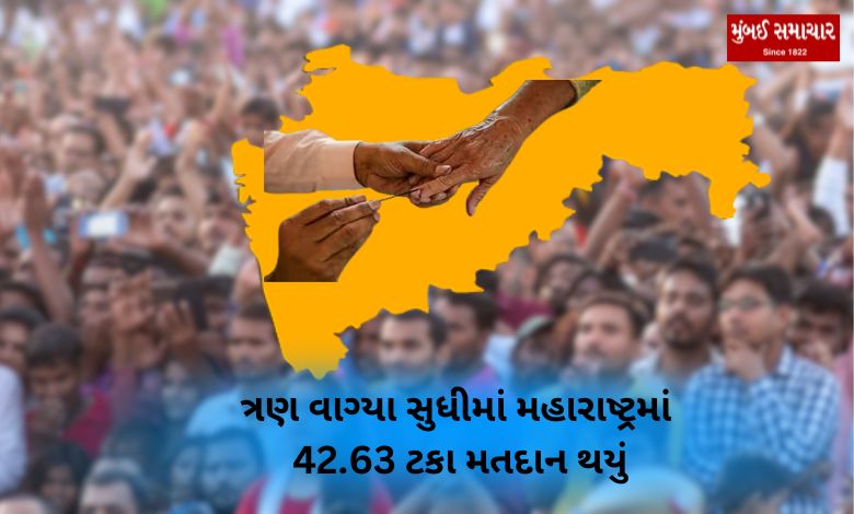By three o'clock, 42.63 percent voting in Maharashtra