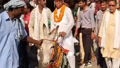 To indulge the voters, this leader is campaigning on a donkey!