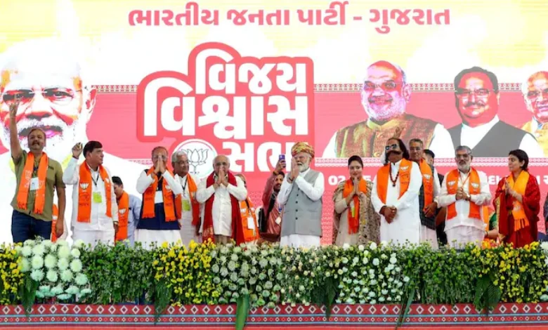 BJP leads in five assembly seat by-election results trend in Gujarat