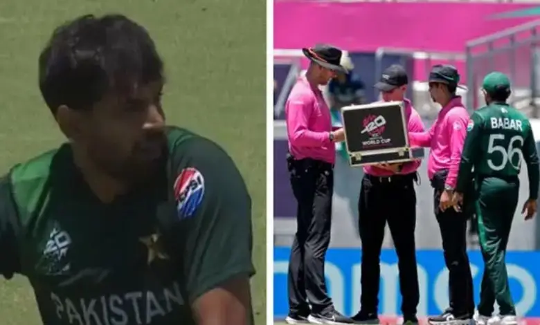 Haris Rauf accused of ball tampering, seen scratching the ball!