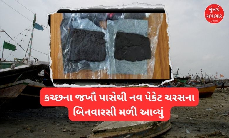 Marine Police found 9 unclaimed packets of charas from Jakhou in Kutch