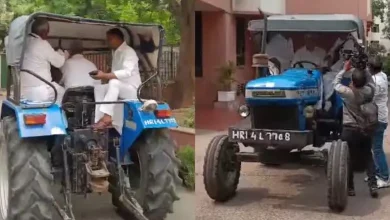 Rajasthan MP reached Parliament House on a tractor, know the reason behind doing this