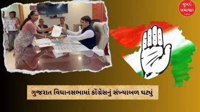 The strength of Congress in the Gujarat Legislative Assembly decreased from 13 to 12 (1)