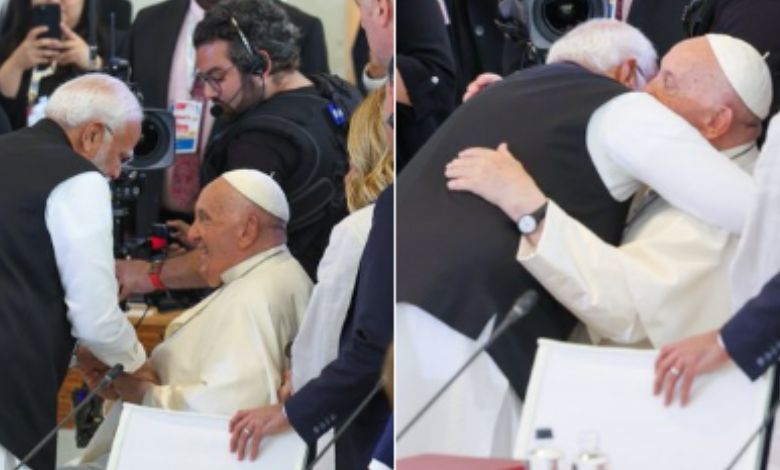 Prime Minister Modi hugs Pope Francis during G7 Summit, invites him to India