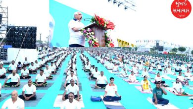 Celebrating International Yoga Day at Nadabet in Gujarat, CM appeals to make yoga a part of daily life