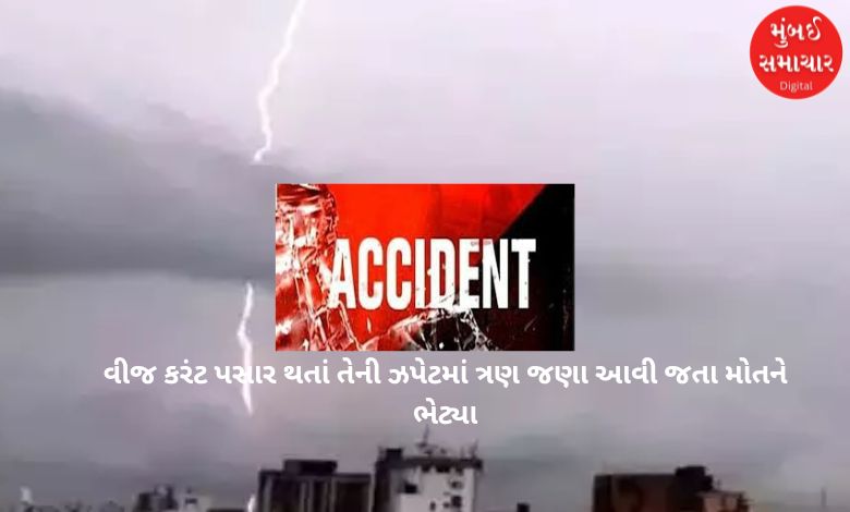 Amreli News: Three of the same family died due to electrocution in Amreli's Khambha