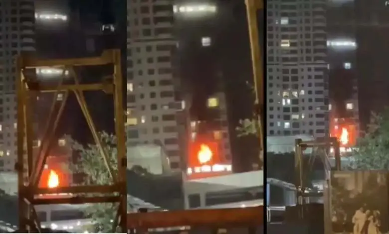 A fire broke out in a 57-storey building in Mumbai