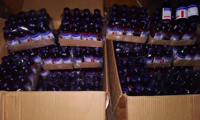 3,000 bottles of codeine cough syrup seized Three arrested