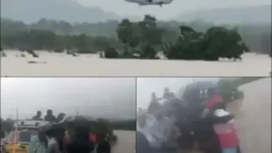 A heart-wrenching helicopter rescue of three people trapped in flood in Paneli village