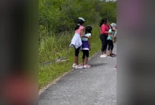 Parents push kids to take picture with alligator