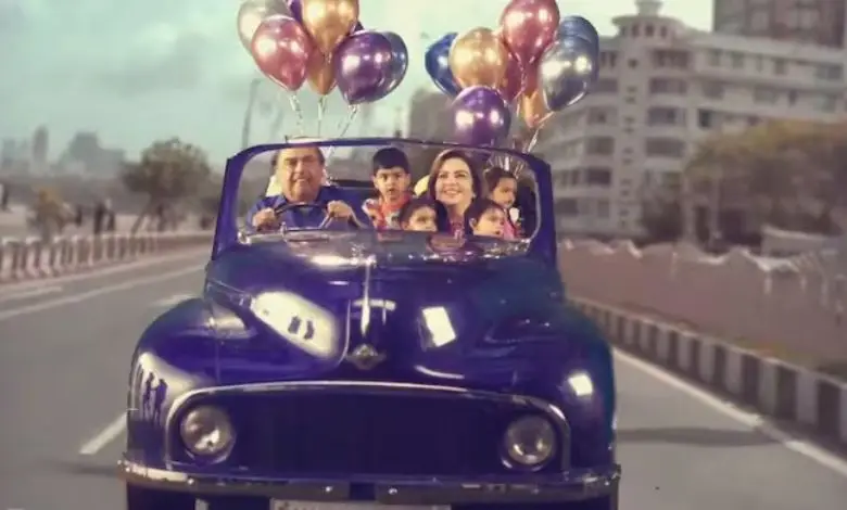 The Ambani family was spotted riding in a vintage car at the Sangeet ceremony, watch the video