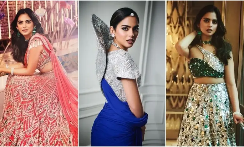 Anant Ambani-Radhika Merchant's Sangeet Isha Ambani's look