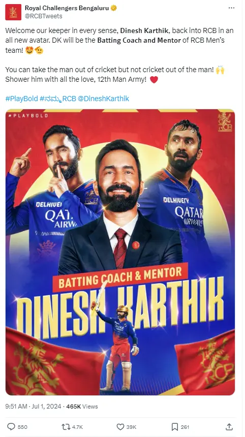 Dinesh Karthik's return to IPL, will now be seen in a new role