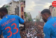 Hardik Pandya was given a grand welcome by the people of Vadodara today