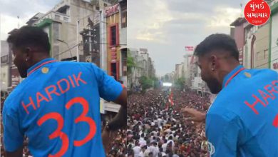 Hardik Pandya was given a grand welcome by the people of Vadodara today