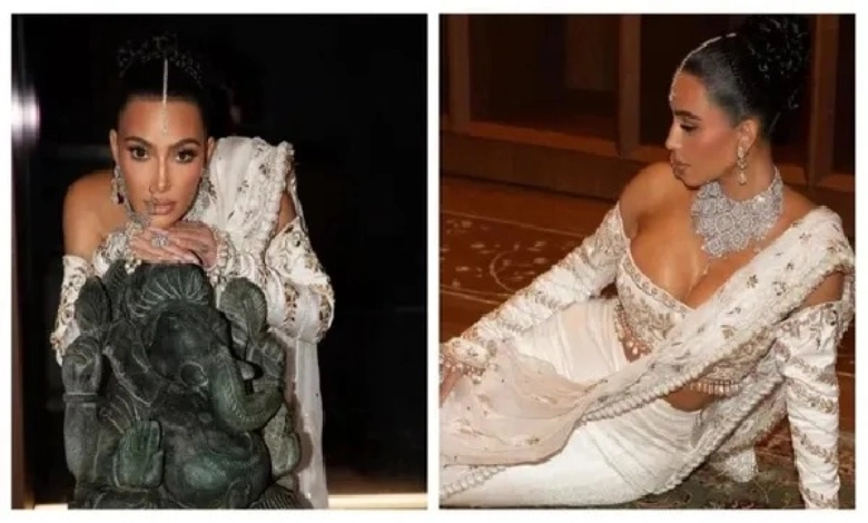 Kim Kardashian strikes a strange pose with a Ganesha idol, then…..