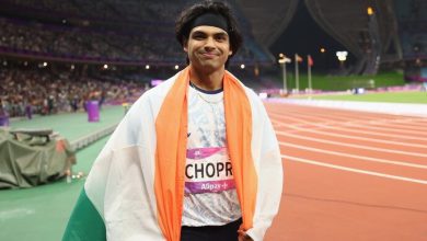 Attention...Saying 'Hello Paris', the Indian Javelin Champion has arrived at the Olympic Village!