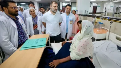 Rahul Gandhi meets Captain Anshuman Singh's mother