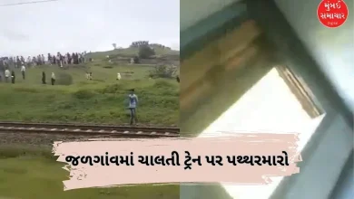 Throw stones at a train running in Jalgaon