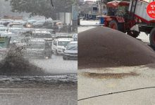 Haryana government: Asphalt is being spread on the road due to heavy rain