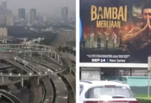 Environmental activists protesting against hoardings on a coastal road