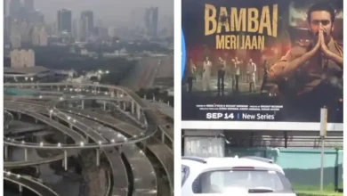 Environmental activists protesting against hoardings on a coastal road