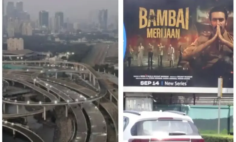 Environmental activists protesting against hoardings on a coastal road